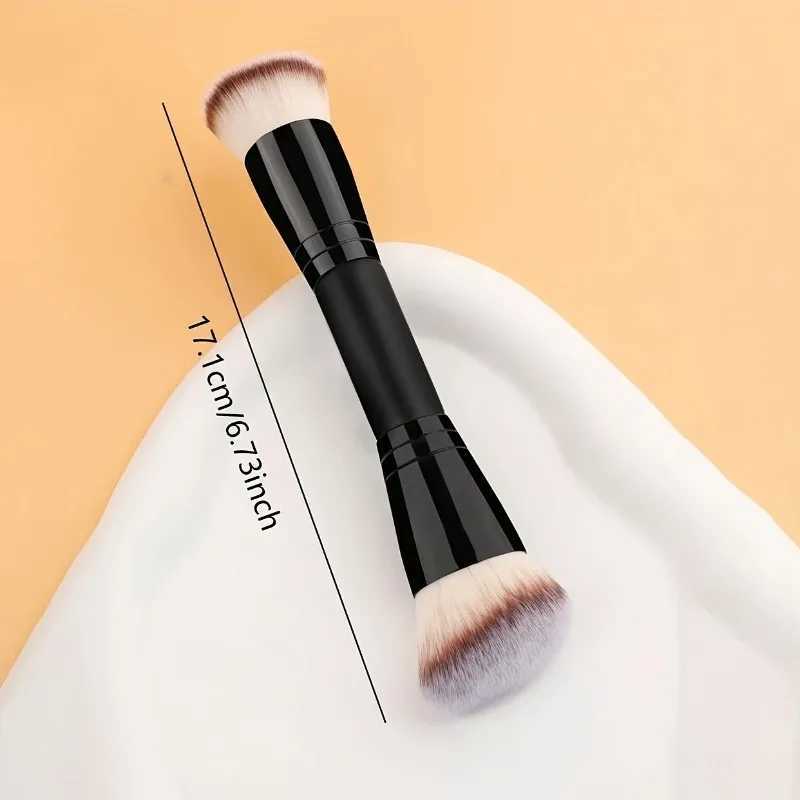 1pc Double Headed Foundation Blush Brush Dense Fluffy Bristles Even Coverage Streak Free Finish for All Skin Types Makeup Lovers L251110