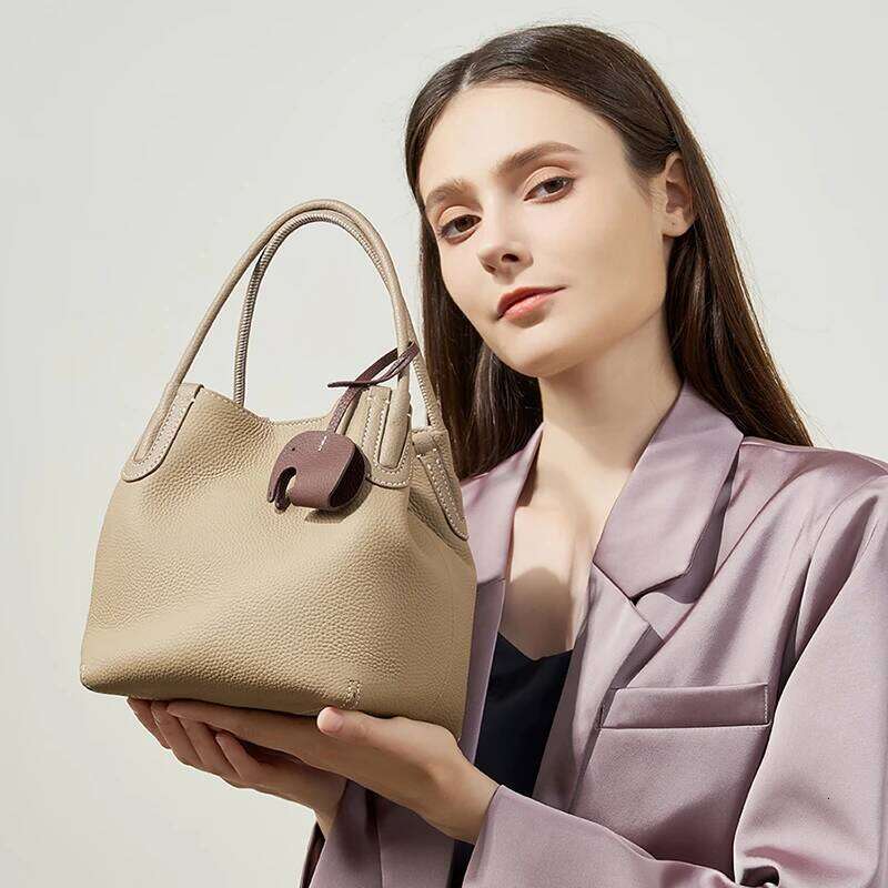 Genuine Leather Women Bucket Luxury Designer Handbags High Quality Cowhide Women's Shoulder Bags Fashion Crossbody Bag