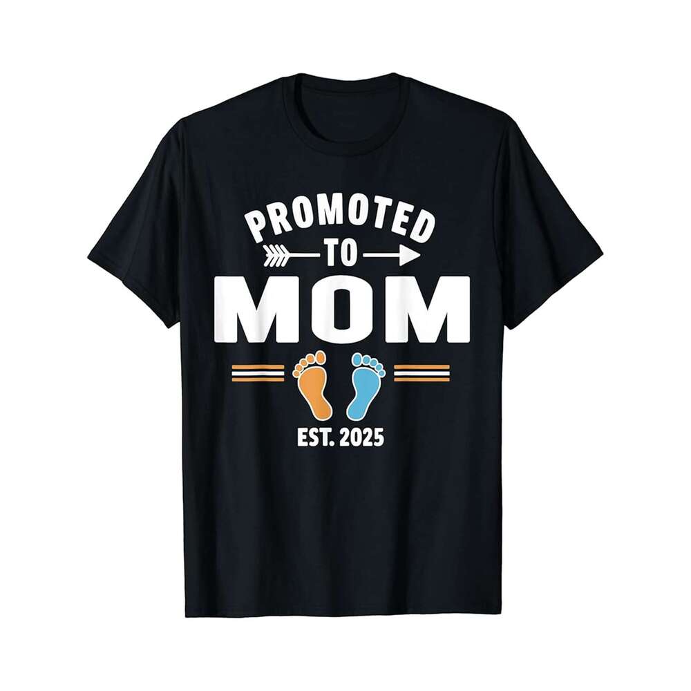 Designer T shirt Promoted To Mommy Est 2025 Heartbeat - 220g T shits