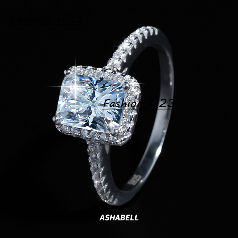 Classic Simple 1CT 2CT Radiant Cut Special Shaped VVS D Color Moissanite S925 Sterling Silver Women Wedding Ring