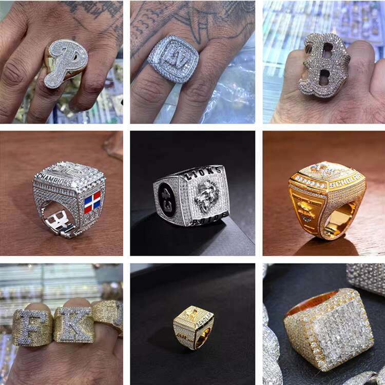 GRA Certificated Luxury Jewelry Ring Men Iced Out Hip Hop Moissanite Diamond Rings Halo Ring for 925 Sterling Silver Jewelry