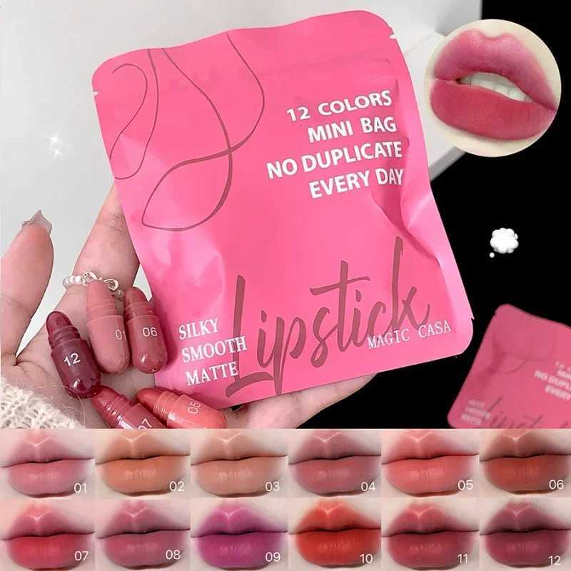 Velvet Matte Lipstick Set 12 Pieces Mini Capsule Long Lasting Waterproof Portable Solid Lip Gloss Rich PigmentT251110