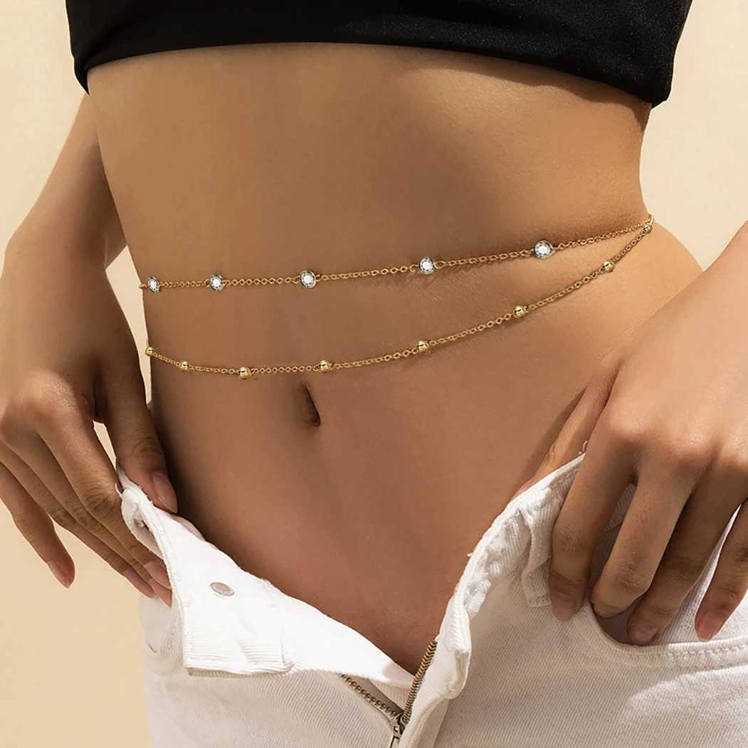 MinaMama 2022 New Stainless Steel Bikini Jewelry Crystal Waist Chain Belly Chain for Warm Girls Minimalist Sexy Body Accesorios X250410