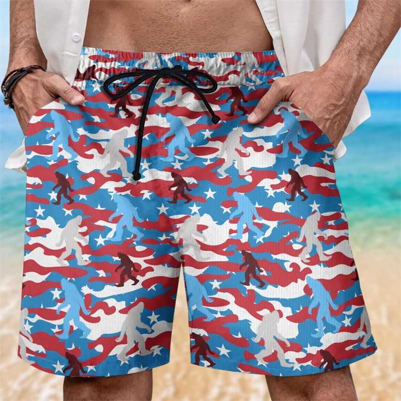 Camouflage Graphic Beach Shorts for Men Fashionable Retro 3D Printed CHIldrens Shorts Casual Street Clothing Oversized Swimming Pants X250410