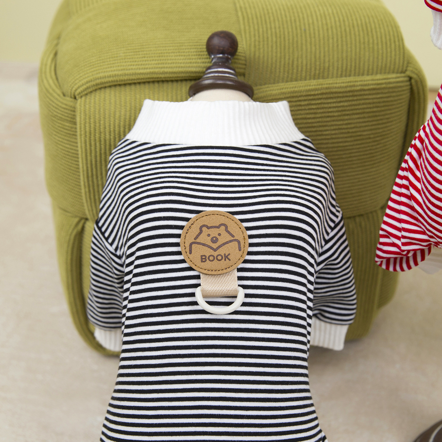 Fashion Small Dog Pajamas Stripe Pattern Dog Jumpsuit 4 Legged PJS for Boy Girl Dog Soft Breathable Summer Spring Cat Costume Puppy Clothes XL A63