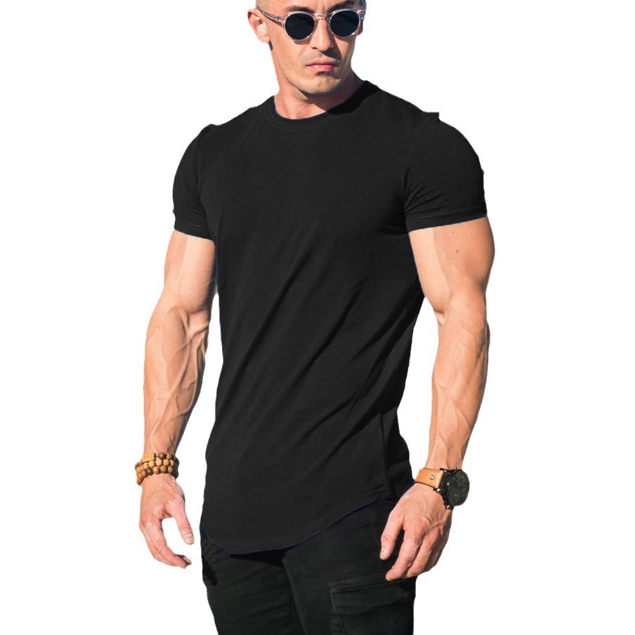 2024 summer new muscle doctor slim fit mens short sleeved trendy running training sports fitness T-shirt