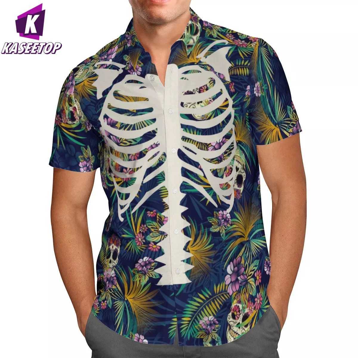 Harajuku Anime 3D Beach Hawaii 2022 Summer Shirt Short Sleeve Shirt Street Clothing Beach Button Shirt Camisa Social Chemise Homme X250410