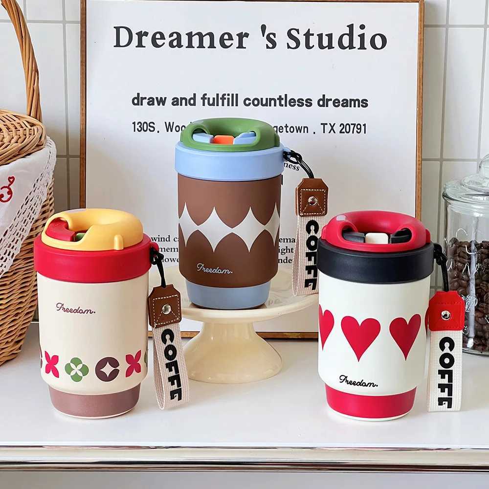 Fashionable cup Twist-off Lid Double-drink Creative Coffee Cup High Appearance Ll New Insated Cup Portable Cute and Simple Water Cup Y251110