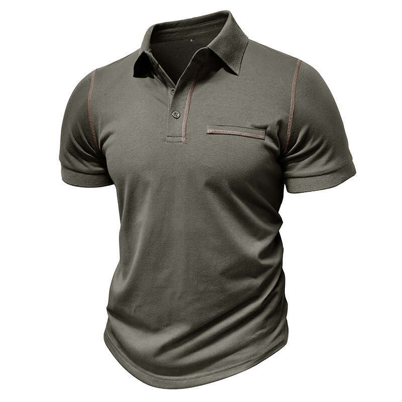 summer European and American short sleeved polo shirt top men's 2025 temperament versatile new trend clothing ins