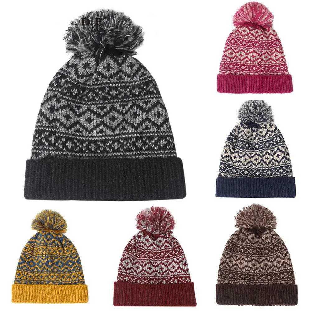 Winter Warm Pom Wooly Cap Unisex Cable Bobble Hat Men Women Pom Hat Ourdoor Ski Knitted Beanie Cap Pom Wooly CapXJ251110