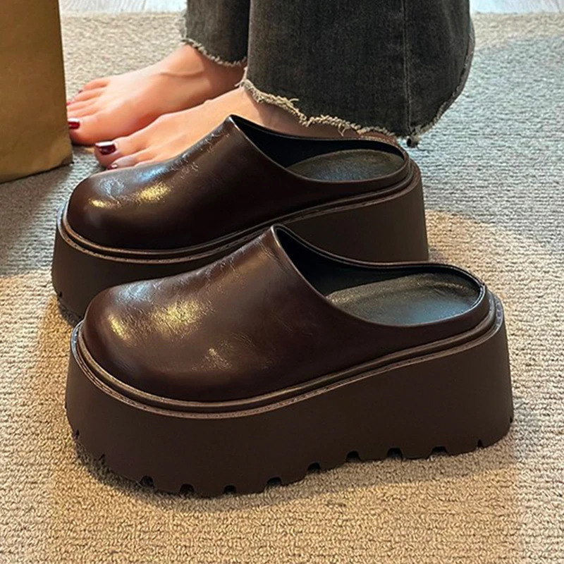 Flats Platform Women Slippers Fashion Autumn Mules Shoes Casual Slingback Cozy Shoes Woman Slides Trend Ladies Flip Flops 251107