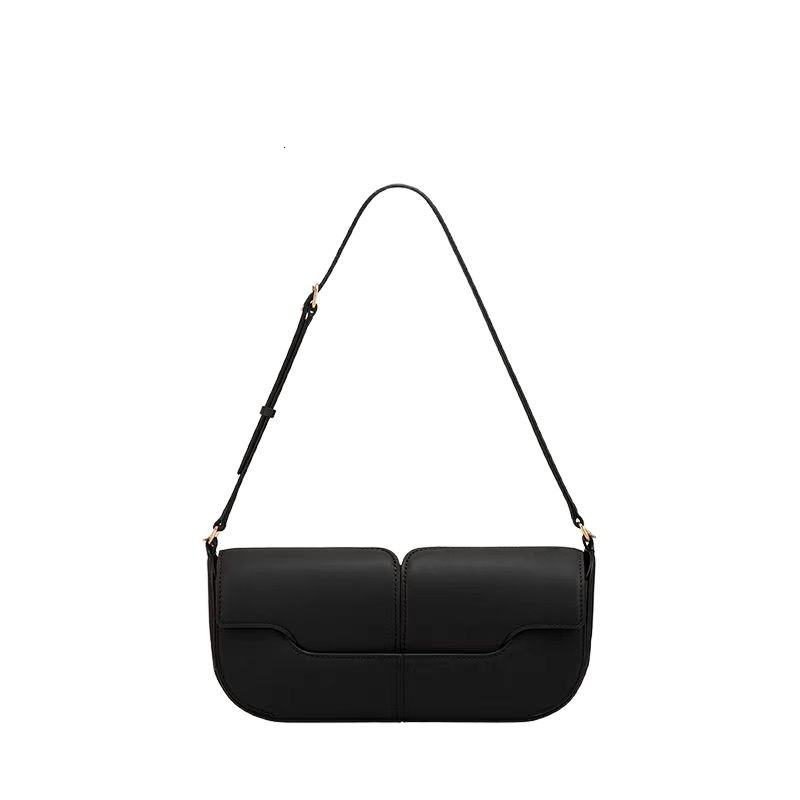 Winter new rectangular handbag genuine leather solid color simple luxury handbag new fashion trend designer bag women's shoulder crossbody bag