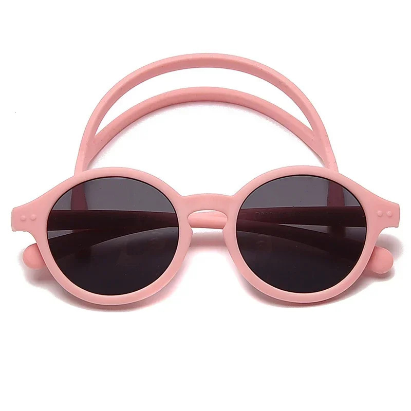 0-4 year old baby silicone glasses UV400 protection TPEE polarizing band baby girl flexible sunglasses with free silicone strap 250403