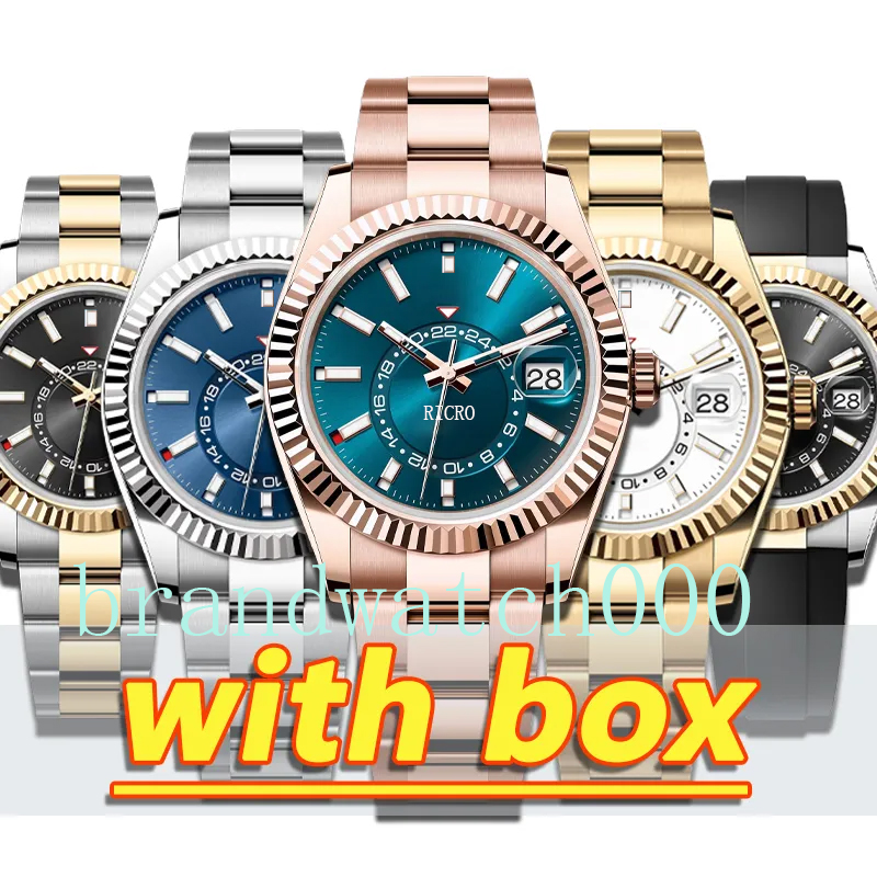 luxury Men's watch 42mm fully automatic movement 316 fine steel inner circle can rotate 24 hours super luminous designer watches