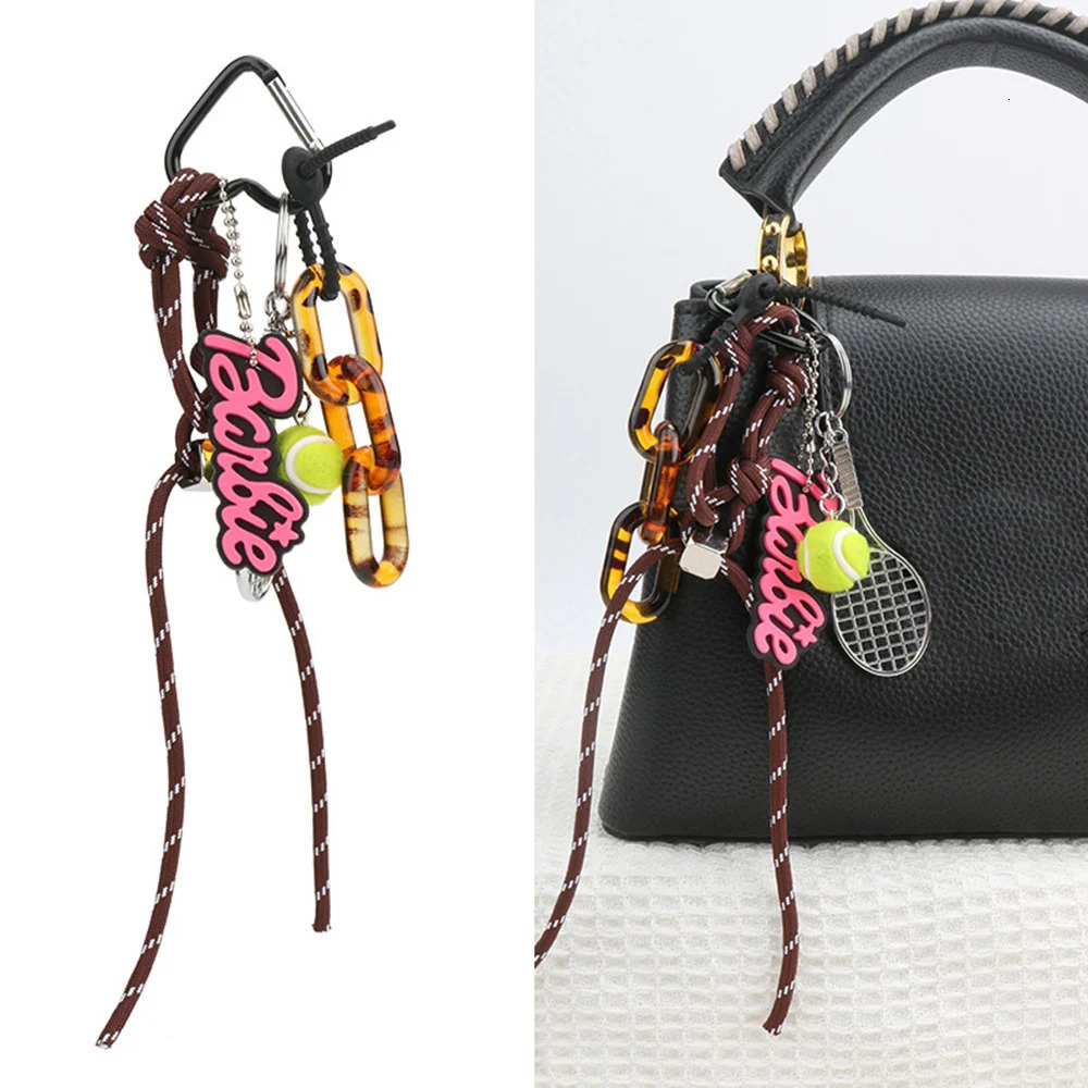 Trendy Colored Rope String Bag Charms Braided Straps Bag Decorations Multipurpose Rope Fashion Bag Keychain 251110