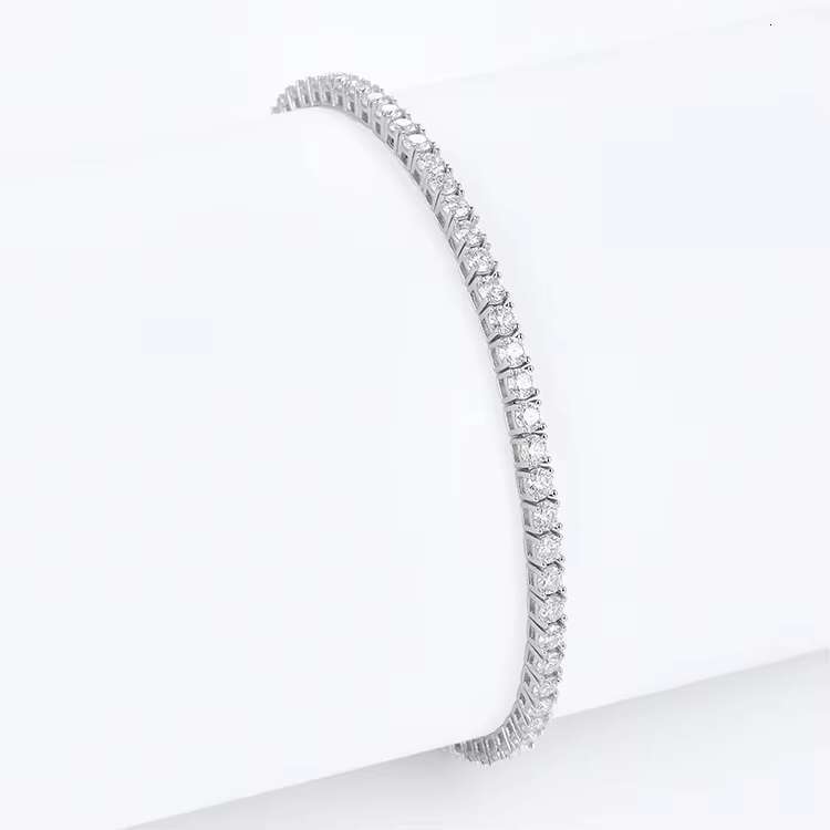 Wholesale Price in Stock 925 Sterling Silver CZ Tennis Bracelet 3/4/5mm High Quality Cubic Zirconia Tennis Chain Jewelry