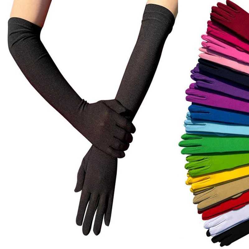 Ladies Mittens Milk Silk Stretch Ladies Gloves Festival Party Group Show Bar Dance Dress Up Gloves 45Cm Long Gloves C013 L2511101