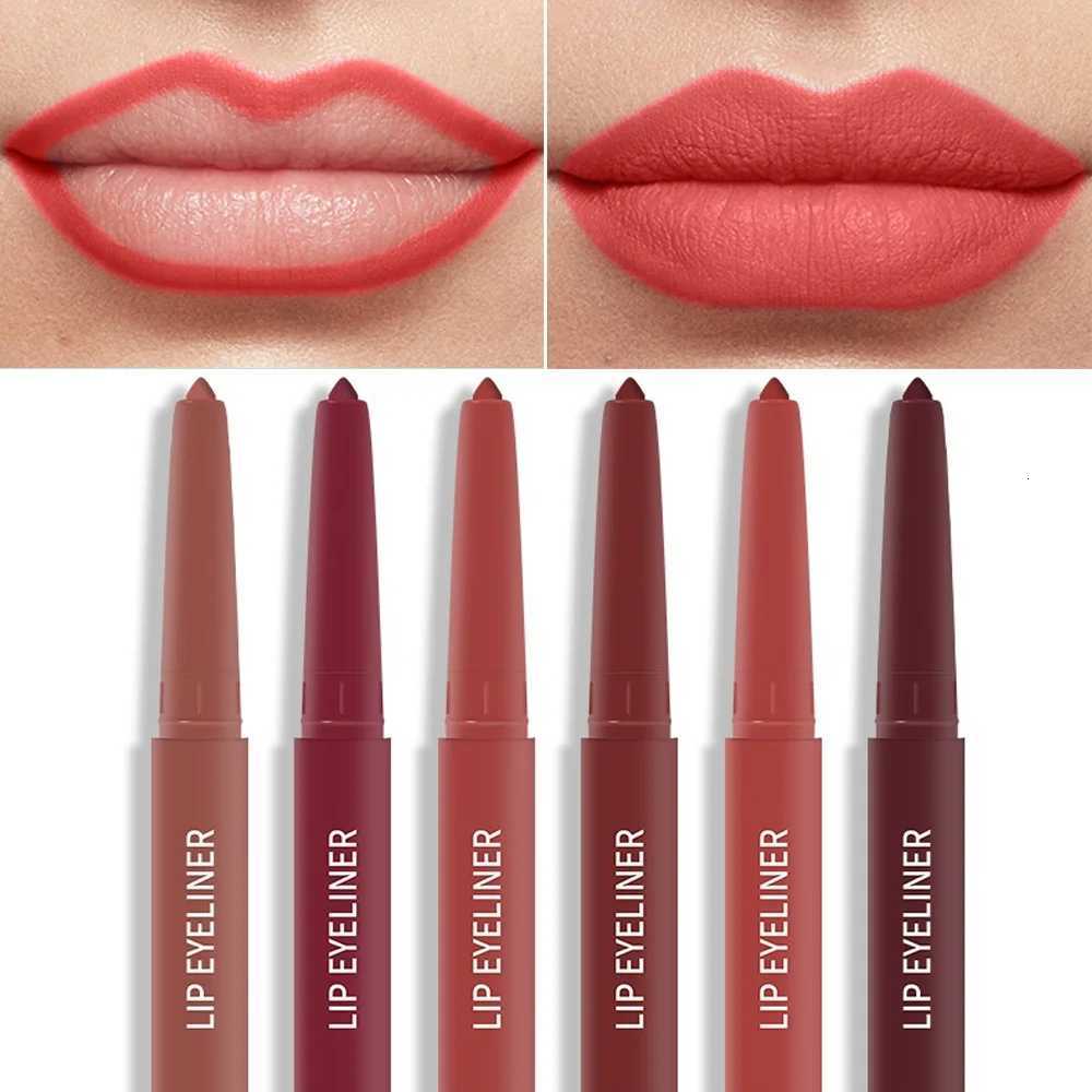 Waterproof Matte Lipliner Pencil Sexy Charming Tint Orange Red Lipstick Lasting Color Rendering Lip Contour Makeup Non-stick CupT251110