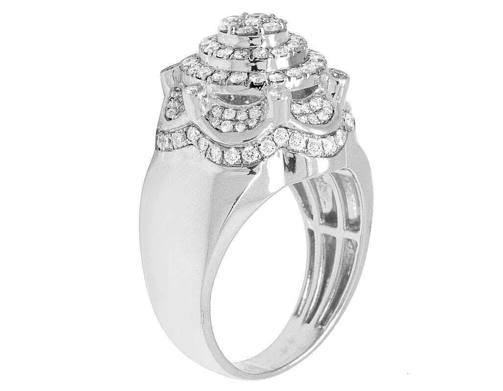 Customized Moissanite Round Diamond King Crown Hip Hop Style Fully Iced Out In S925 Silver VVS Clarity Diamond Ring For Men