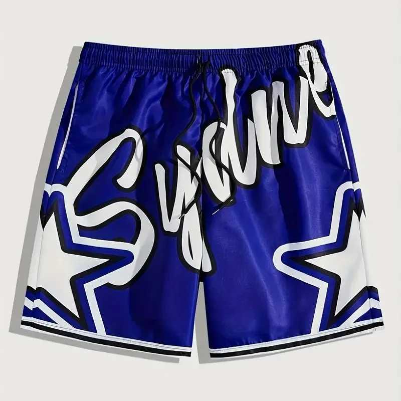 Summer mens fashionable beach shorts childrens fashionable letter printing training sports shorts casual shorts exercise streetwear X250410