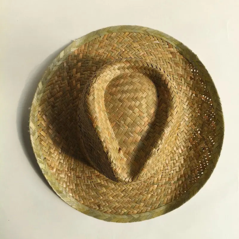 Wide Brim Straw Hat Western Cowboy Hat Fashion Trend Beache Hiking Cowboy Straw Cap for Men and Women 250409