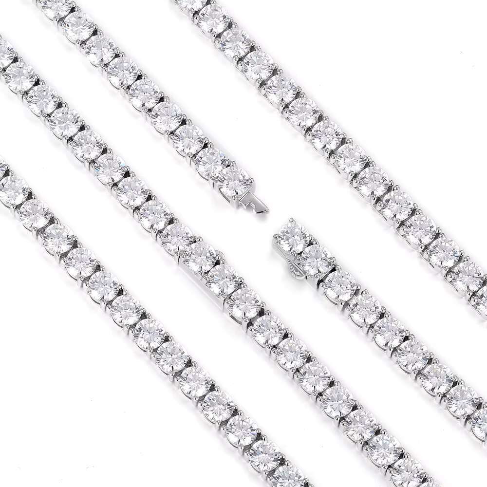 Wholesale Custom Chain Tennis Necklace 925 Sterling Silver GRA Moissanite Lab Diamond Hip Hop Tennis Necklace for Men