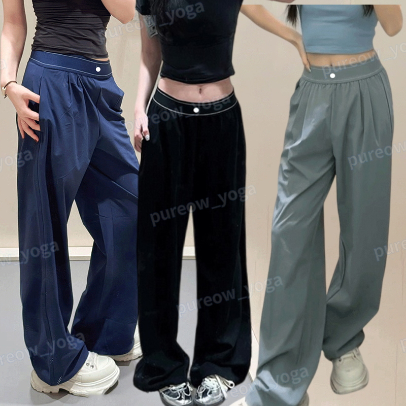 Designer Yoga Pants Womens High-Wasit Full-Length Dance Studio Trousers Sraight-Leg Suit Up Trouser Fashion Jogger Sweatpants Wrinkle -resistant for Women