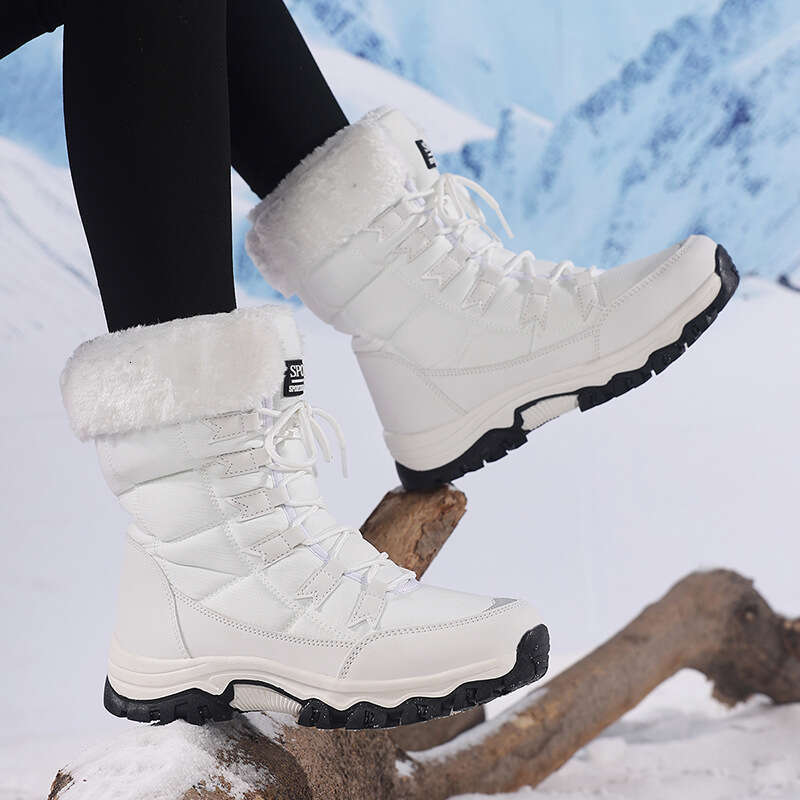 Cross-Border Plus Size Cotton Shoes Women's Snow Winter Warm Mid-Calf Fleece-Lined Thickened Northeast Outdoor Hiking Boots