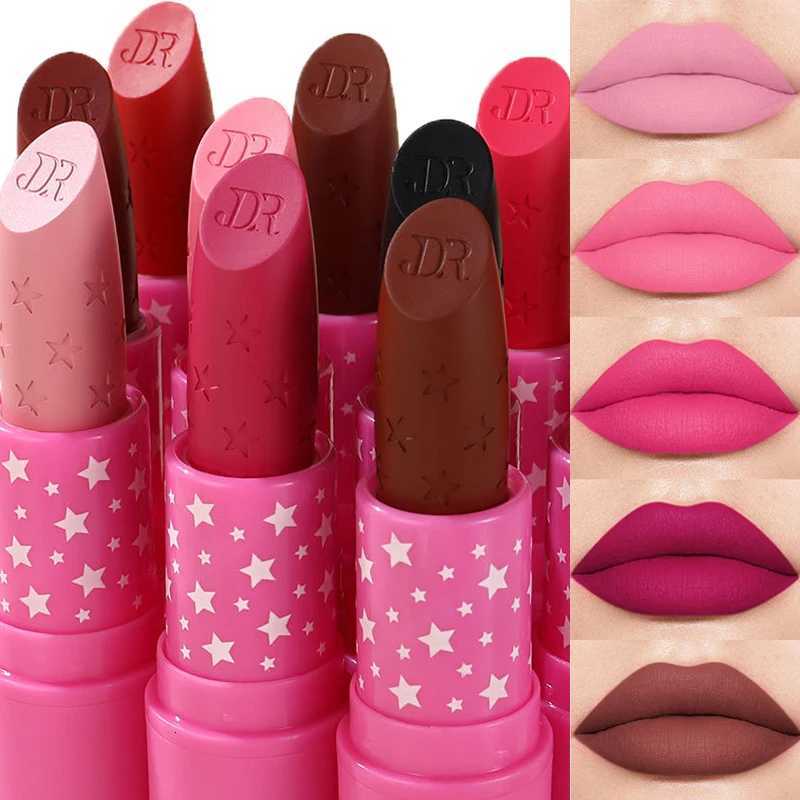 9 Color Nude Pink Lipstick Velvet Matte Lipsticks Waterproof Long Lasting Sexy Red Brown Lip Gloss Non-Stick Cup Makeup Lip TintT251110