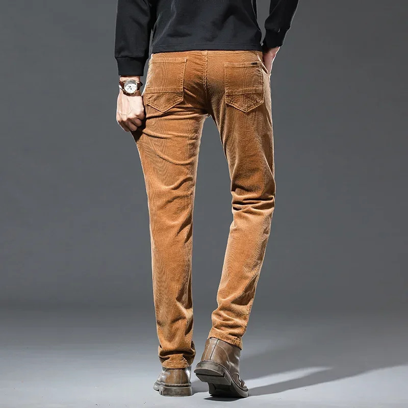 4 Colors Corduroy Casual Pants Mens 93 Cotton Stretch Business Fashion Trousers Autumn Straight Classic Male Pants 251106