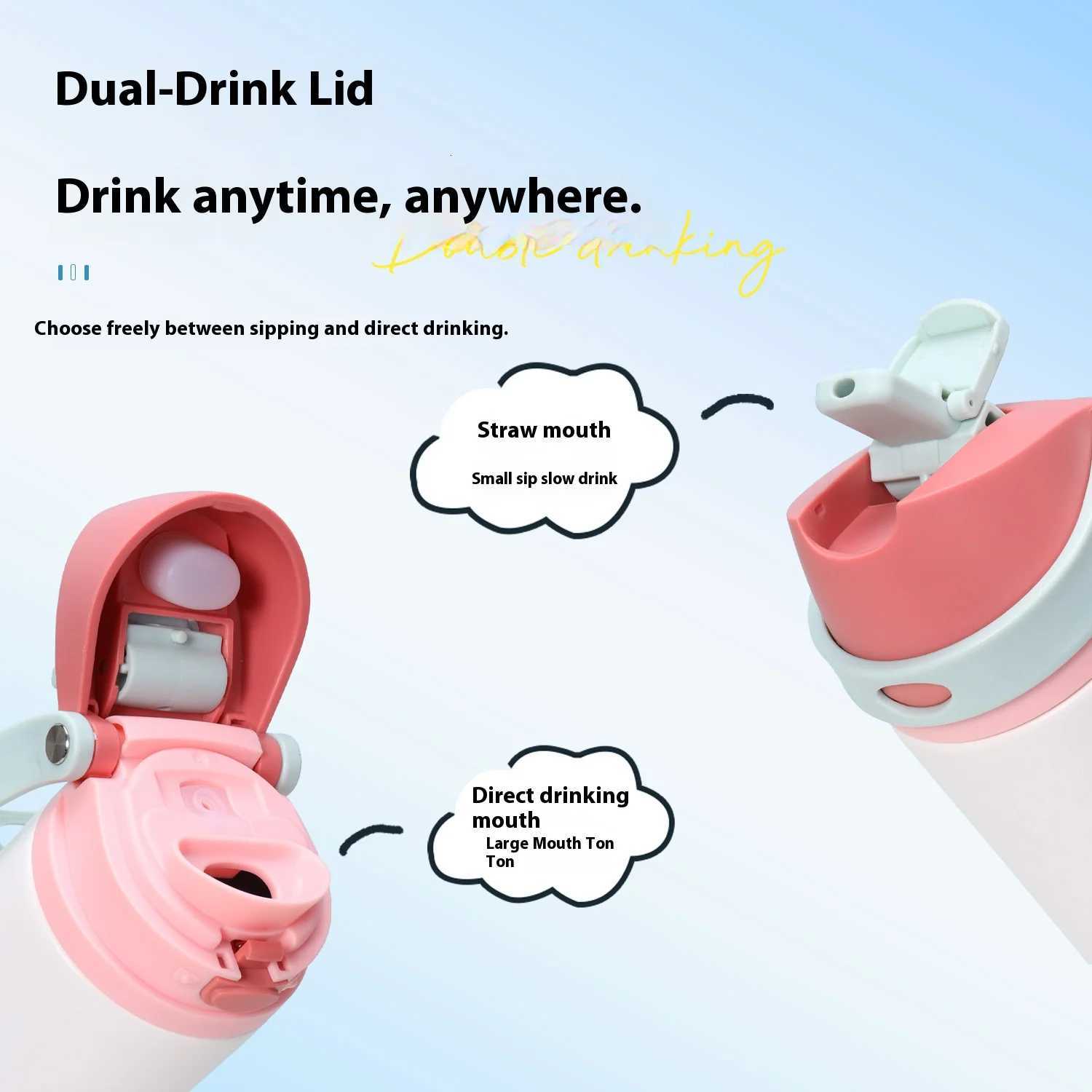Fashionable cup Hot-selling Stainless Steel Insated Cups Large-capacity Portable Hand-held Sports Water Cups Car-mounted Handle Insated Cups Y251110