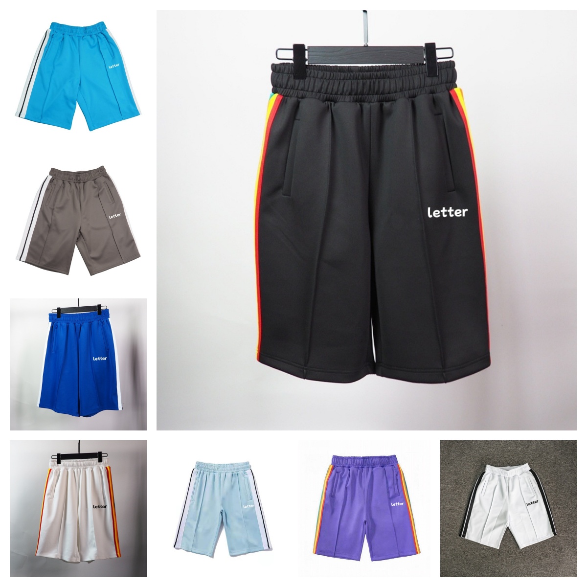 Mens Short Mens Designer Shorts for Men Basketball Woman Womens Short Man Relaxed Loose Knee Length Letter Casual Streetwear Summer Beach Stripe Sweat Pants