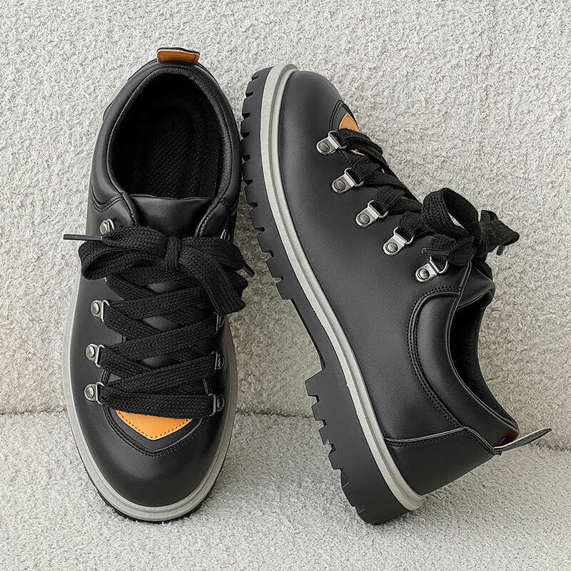 Autumn New Thick-Soled Fashion Casual Derby Men's Hot-Selling Leather Couple Versatile Work Shoes Z601