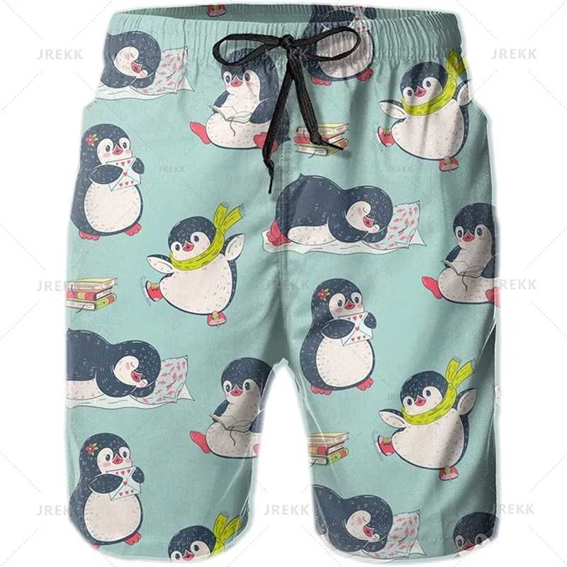 Summer Kawaii 3D Cute Animal Printed Beach Shorts for Women Fun Street Clothing Board Shorts for Men Cute Style Graphic Swimming RodW250410