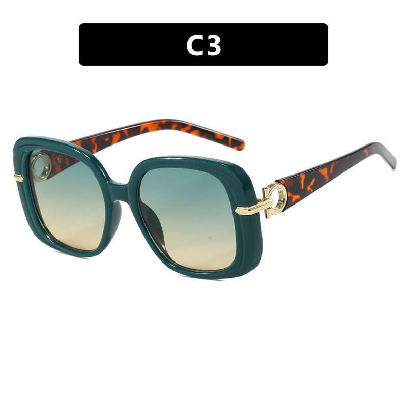 Fashion Square Large Frame Sunglasses for Women, European and American Style, UV Protection, Trendy Sunshade, High-end Feel Sun glasses