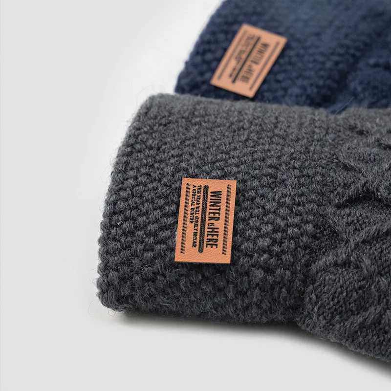 Autumn Winter Version of The Touch Screen Knitted Wool Plus Velvet Thickening Outdoor Riding Gloves for Men Accessories Gifts L251110