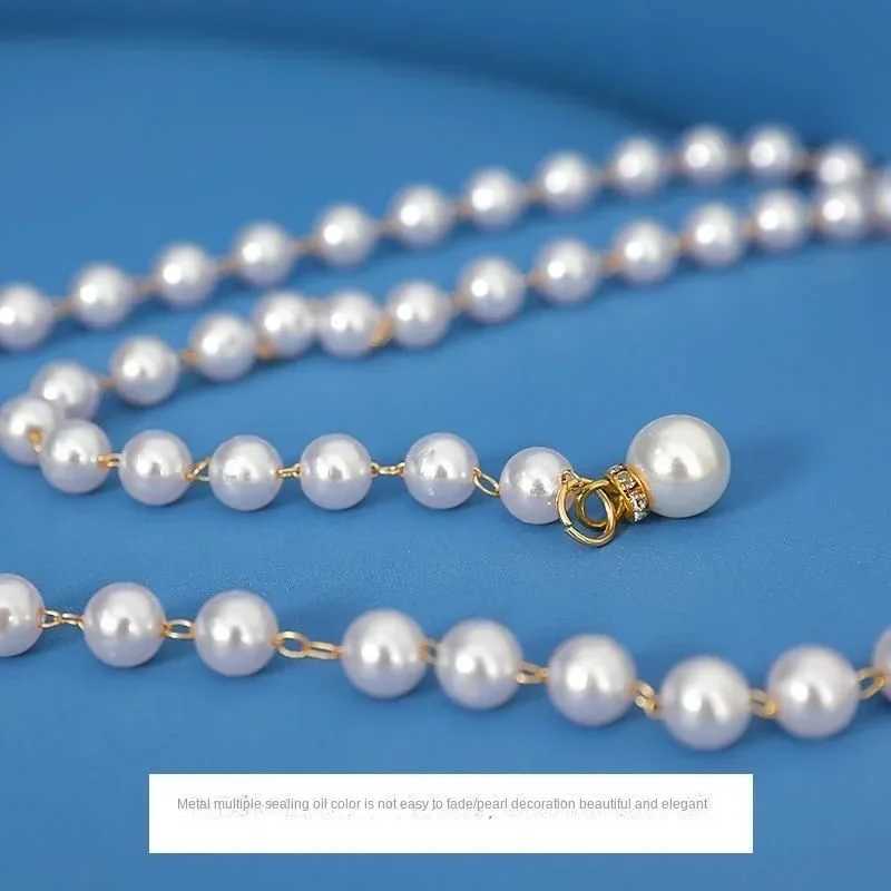 Retro Elegance Imitation Pearl Belt Korean Fashion Sweet Style Belt Womens Dress Tight Belt X250410