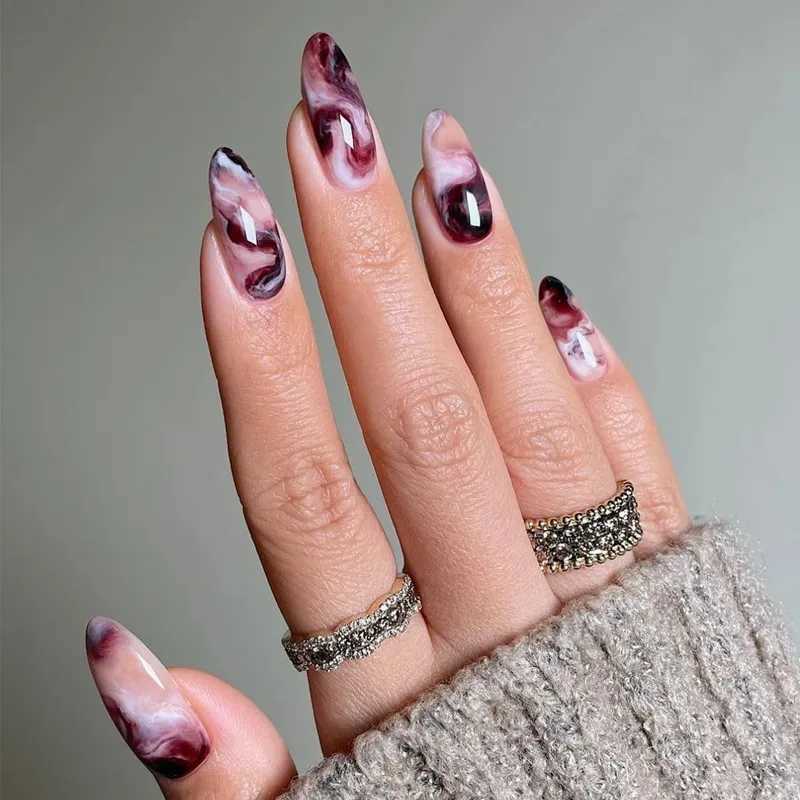 24 pieces of short square fake nail jelly adhesive with flashing gradient design fully covered and pressed with fake nails detachable new W250410