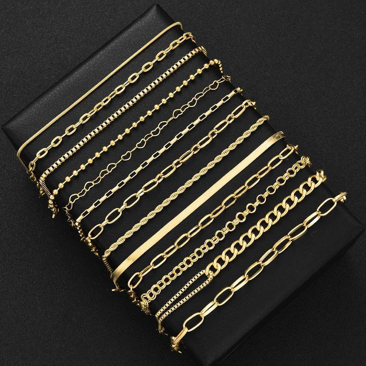 13pcs Boho Chic Minimalist Retro Hip Hop Stackable Bracelets Set For Women Gold Color Texture Multilayer Bracelet Daily JewelryT251110