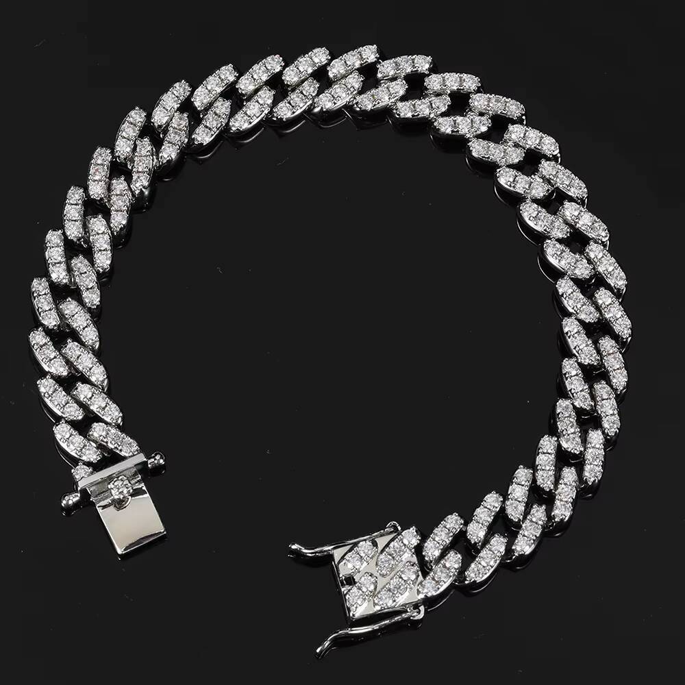 Hip Hop Jewelry 9mm Cuban Link Anklet Gold Plated Chain Full Pave 3A Zircon Iced Diamond Anklet