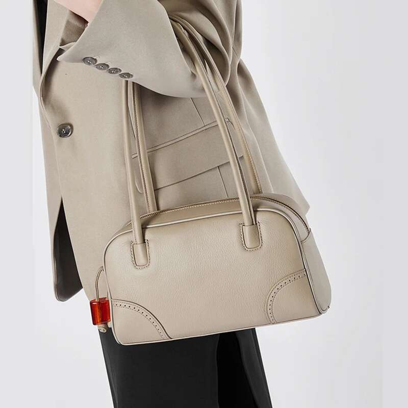 Toptrends 100% Genuine Leather Pillow Underarm Shoulder Bags For Women 2025 Designer Large Capacity Tote Ladies Handbags