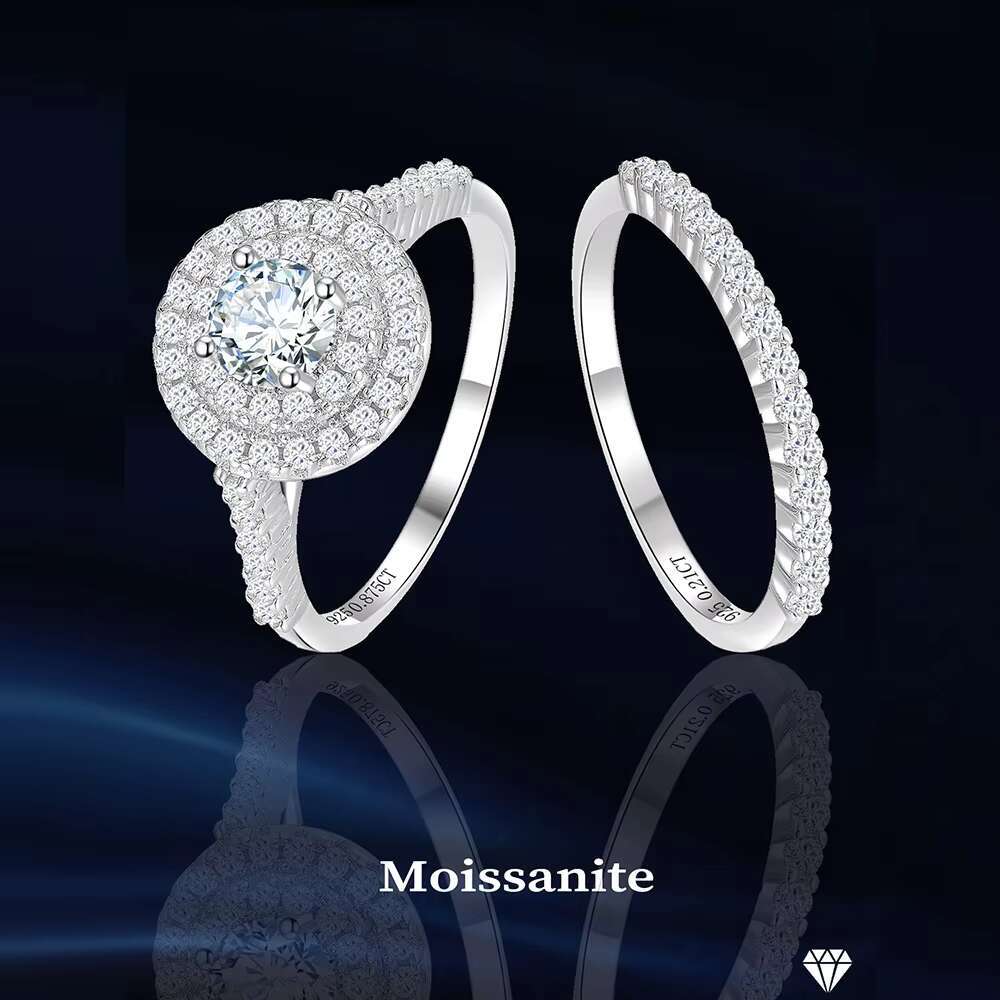 925 Sterling Silver Moissanite Diamond Wedding Ring Gift High Quality GRA VVS D Color Moissanite Promise Ring Jewelry