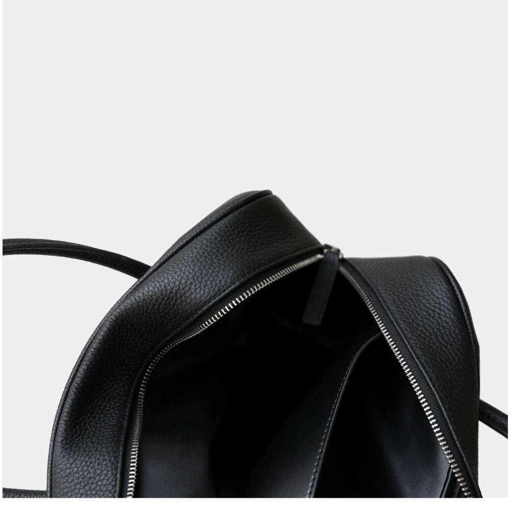 Urious Designer 2 Size Boston Pillow Tote First Layer Cow Leather Women Handbag High-End Commuter Travel Shoulder Bag Grey
