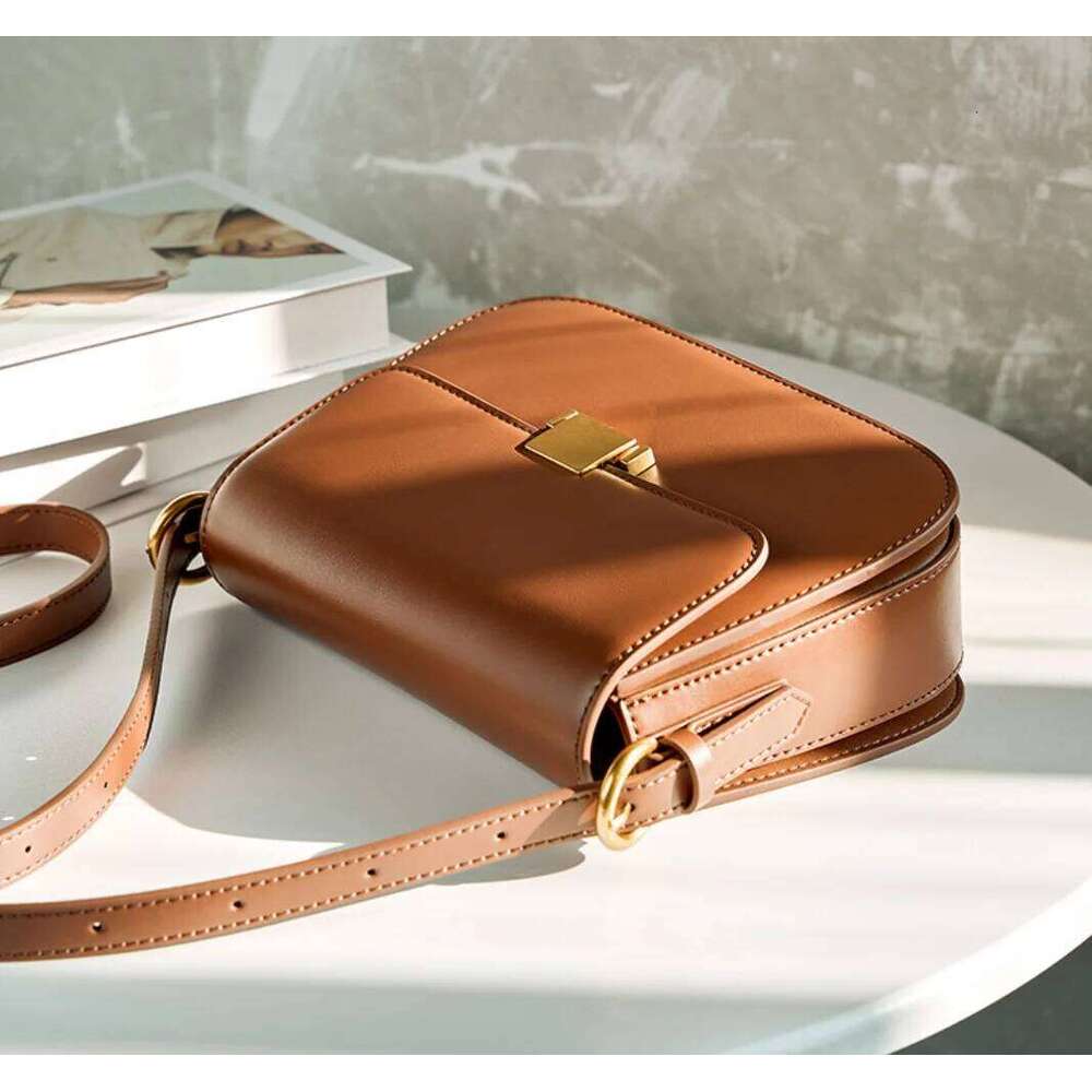 Classic Box Hobo Shoulder Cowhide Genuine Leather Women Vintage Fashion Large-Capacity Commuting Shopping Slant Bag St251110