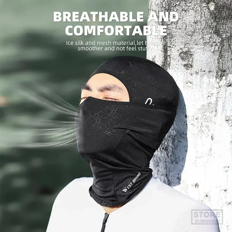 Western style bicycle summer outdoor bike Balaclava full face sunscreen mask MTB motorcycle ice silk hat UPF 50cooling sports equipment 250408