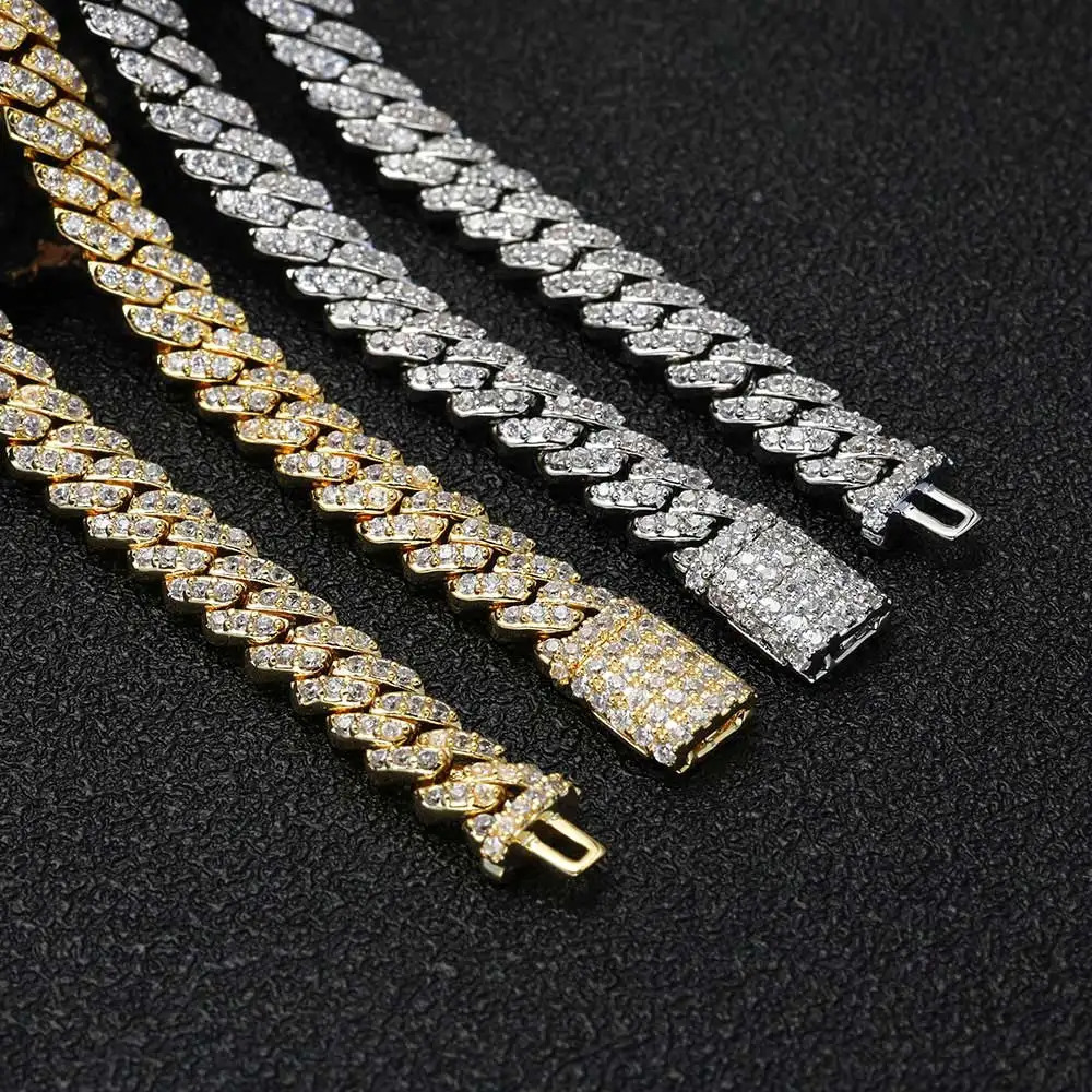 6mm Bling Iced Out CZ Zircon Bracelet Hip Hop Personality Miami Cuban Link Charm Bracelet for Men Women 250409