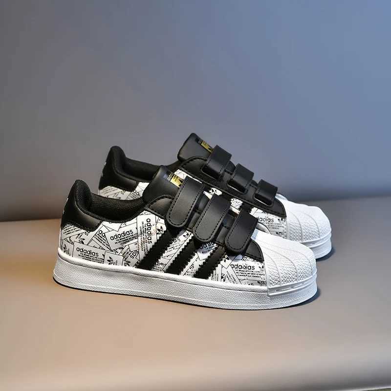 Shell-toe low-top white sneakers lightweight and breathable board shoes new womens childrens anti-slip sports shoes for boysT251110