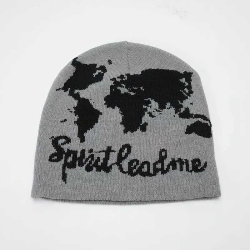 1pc Earth Letter Beanies Hats for Men and WomenWarm Vintage Hip Hop Personal StreetwearSuitable for Winter HalloweenpartyXJ251110