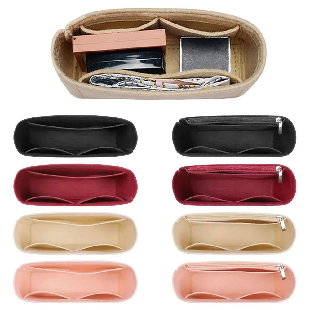Insert Bag for Mini Bag Linner Bag Portable Felt Bag Organizer Multi-Pocket Storage Bags Travel Accessory 4Colors 251110