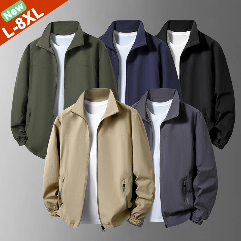 5XL 6XL 7XL 8XL Jacket Men Autumn Coats Male Clothing Jacket Wearing Men Jacket Casual Outwear Waterproof Korea Japan Plus Size 251106